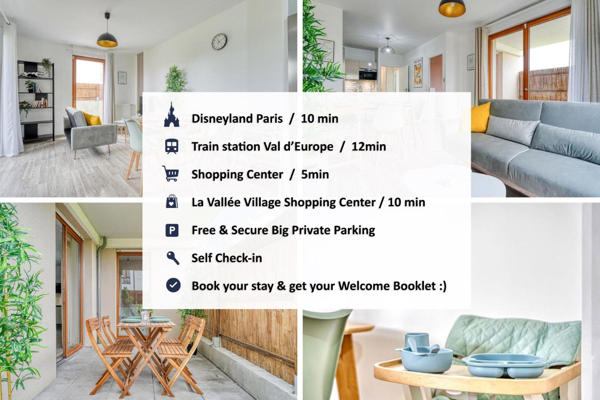 Bella Notte - 10 Min From Disneyland, Free Parking, Self Check-In, 7 Pers Montévrain Eksteriør bilde